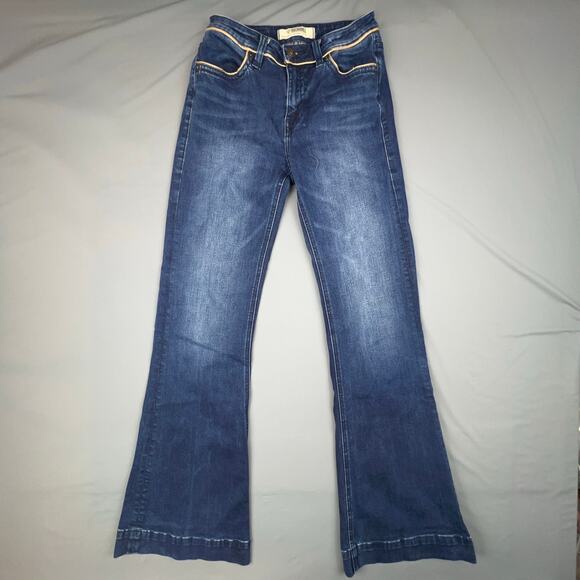 Rock & Roll Denim Trouser Jeans 25x34 | High Rise | Wide Leg Western Fit Stretch - Picture 1 of 10